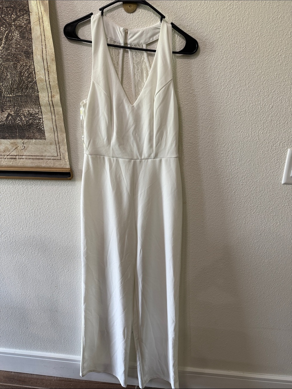 Trixxi White V-Neck Sleeveless Jumpsuit